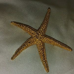 Vintage MDM Gold Tone Structured Starfish Brooch